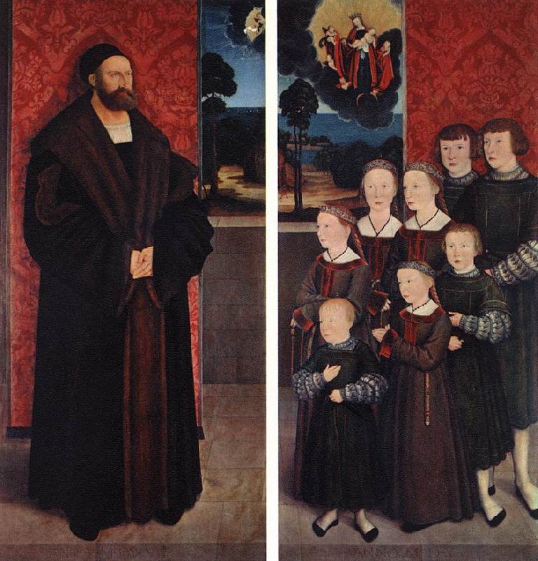 STRIGEL, Bernhard Portrait of Conrad Rehlinger and his Children ar Sweden oil painting art